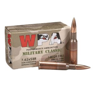 Wolf 7.62x54R 148 grain Military Classic FMJ (500 Rounds) Case