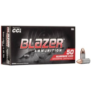 CCI Blazer 9mm 115 grain FMJ ALUMINUM CASE 50 rd box (1000 rd case)
