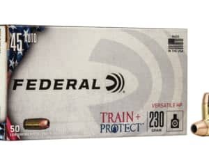 Federal Train + Protect 45 acp 230 grain JHP (50 rd box)