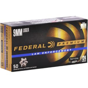 Federal Premium Law Enforcement HST 9mm 124 grain JHP Jacketed Hollow Point (50 rd box)