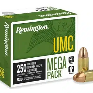 Remington UMC 9mm Luger 115 grain FMJ Full Metal Jacket 250 rd Mega Pack x 4 FREE SHIPPING (1000 rd case)