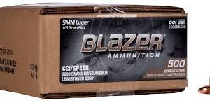 CCI Blazer Brass 9mm 115 grain FMJ Full Metal Jacket 500 rd loose x 2 FREE SHIPPING (1000 rd case)