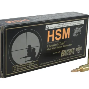HSM 17 REM Fireball 25 grain Berger Varmint Jacketed Hollow Point FACTORY BLEMISHED (20 rd box)