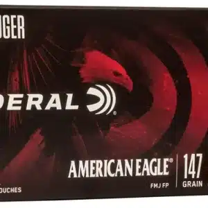 Federal American Eagle 9mm 147 grain FMJ Full Metal Jacket 1000 FPS (50 rd box)