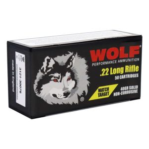 Wolf Match Target .22 LR .22 Long Rifle 40 grain Lead Round Nose 1050 FPS (50 rd box)