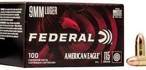 Federal American Eagle 9mm 115 grain FMJ Full Metal Jacket 100 rd boxes 500 rd case x 2 FREE SHIPPING (1000 rd case)