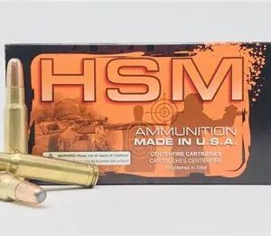 HSM .458 Win Mag. 350 grain JFN Jacketed Flat Nose 2532 FPS (20 rd box)