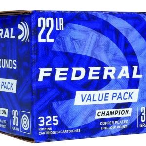 Federal Champion .22 LR Long Rifle 36 grain CPHP Copper Plated Hollow Point (325 rd box)